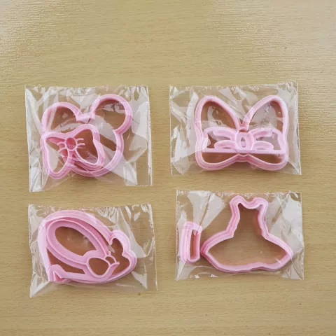 Kit Cortadores 3D Silhueta Sapato Vestido Laços Ratinha