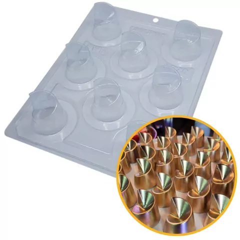 Forma de Acetato Bombom Chanfrado Grande Doces Finos