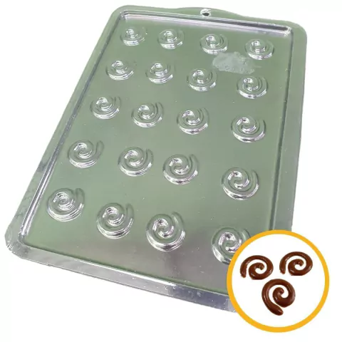 Forma de Acetato Aplique Espiral Doces Finos