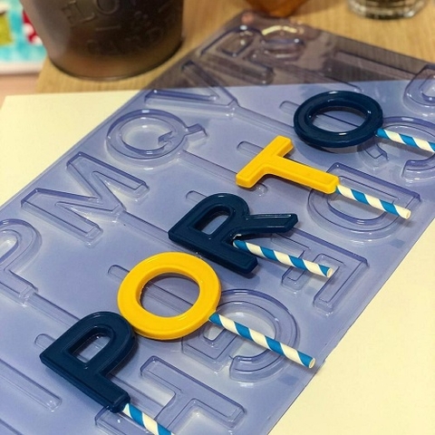 Forma De Acetato Pirulito Alfabeto Letras