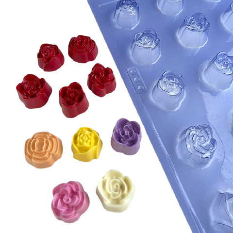 Forma de Acetato Especial Bombom Rosas Profissional