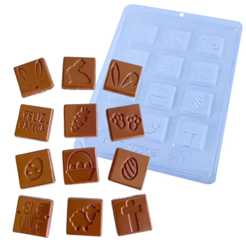 Forma de Acetato Simples Tabletinho Quadrado Páscoa - comprar online