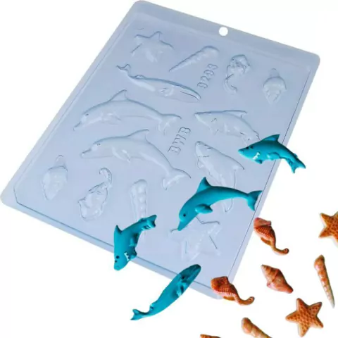 Forma de Acetato Peixe Baleia Concha Estrela Fundo do Mar 2 Unidades - comprar online