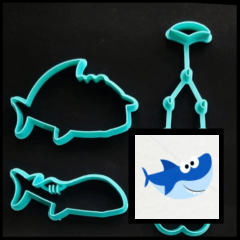 Cortador Tubarão Baby Shark Fundo do Mar