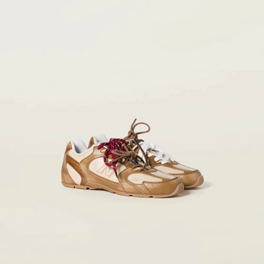 New Balance X Miu Miu 530 SL deco' calf "Cinnamon Travertine Gray" ( SOLO PAGO EN USD)