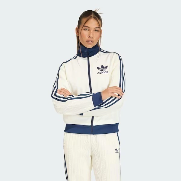 Knit Classic Track Top Punto Off White Blue