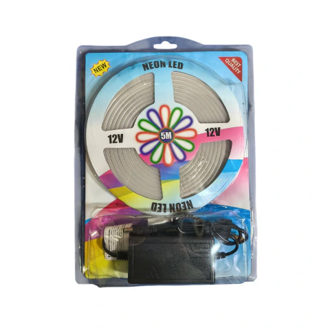 Kit Manguera Neón LED 5m Color B.Calido 12v Flexible | Tira Luz Continua Efecto Neón Con Fuente Incluida Apta Exterior - Nakama