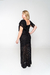 Vestido Longo com Fendas Laterais e Manga Babado - comprar online