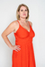 Vestido Longo Alças Finas e Amarração na Cintura em Viscose - comprar online