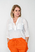 Camisa Lisa Feminina com Bolsos Manga Média - comprar online
