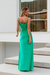 Vestido Decote V com Alças Ajustáveis e Fenda Frontal - comprar online
