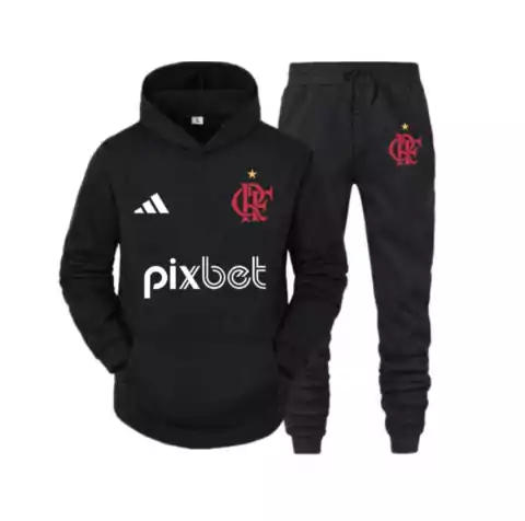 Conjunto de Moletom Flamengo - Adidas - Preto
