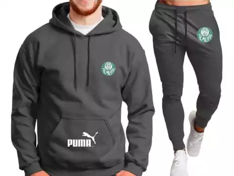 Conjunto de moletom Palmeiras - Cinza