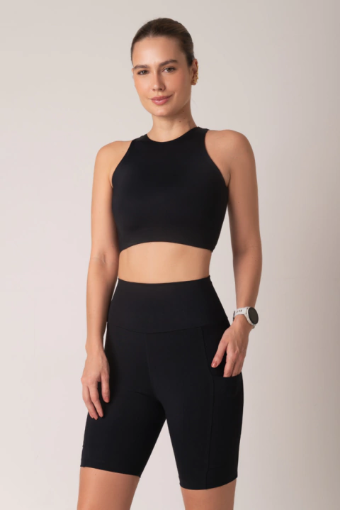 Short Biker Flow Preto - Athleisure