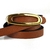 CINTO DUPLA DOURADO EM COURO CARAMELO/PRETO