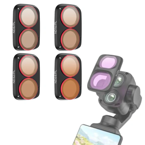 Sunnylife NDPL Filter Set (ND8, ND16, ND32, ND64) for DJI Osmo Pocket 4P Camera