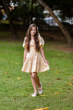 Vestido Flor Bege