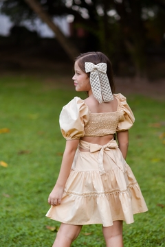 Vestido Flor Bege na internet