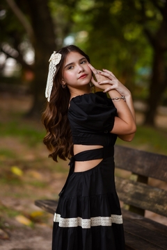 Vestido Flor Preto na internet