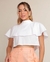 CROPPED GOLA ALTA COM BABADO SOBREPOSTA - loja online