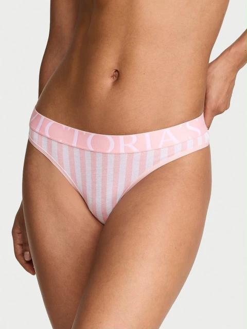 Victoria's Secret Logo Cotton Thong Panty