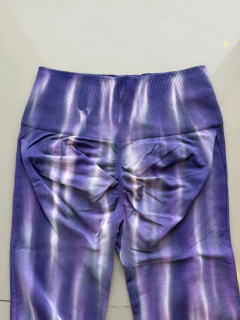 Leggings seamless Tie Dye violeta y blanco - WE FITNESS