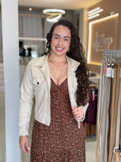 Jaqueta suede bege