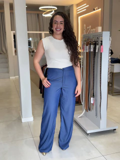 Calça Edex feminina ampla azul