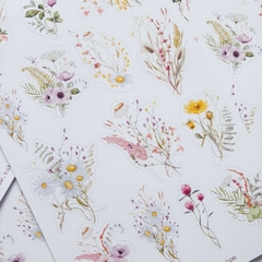 Hoja De 14 Stickers Botánicos Romantic Bullet Bujo Scrapbook en internet