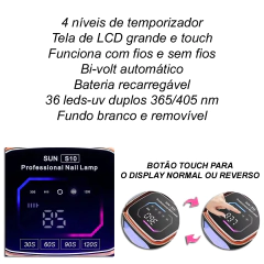 CABINE LED UV RECARREGÁVEL SUN10