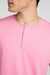 Camiseta de Algodão Egípcio Henley Manga Curta Rosa - BISPO | MODA MASCULINA