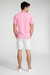 Camiseta de Algodão Egípcio Henley Manga Curta Rosa - comprar online