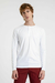 Camiseta de Algodão Egípcio Henley Manga Longa Branca