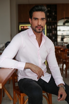 Camisa Social Clássica Slim - Tecido Misto - Anti Amassados na internet