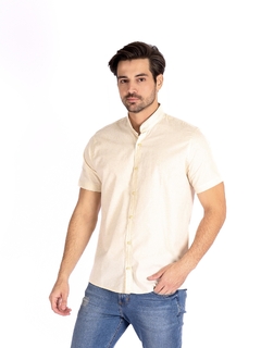 Camisa Manga Curta Gola Padre em Viscolinho c/ Botões pérola - loja online