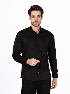 Camisa Básica Trajano's Manga Longa - Tricoline com Elastano