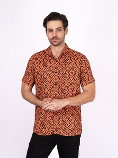 Camisa de Viscose Estampa Exclusiva Mandala Geométrica