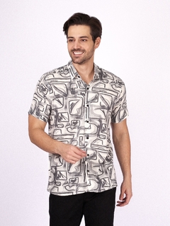 Camisa Viscose Estampa Abstrata