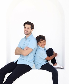Kit Dia dos Pais Camisa Manga curta com boslo em Viscolinho - Trajano's
