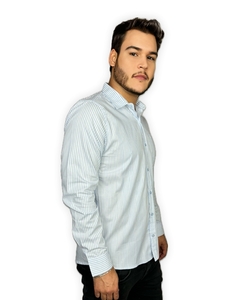 Camisa Trajano's Manga Longa com Bolso 100% Algodão Listrada - loja online