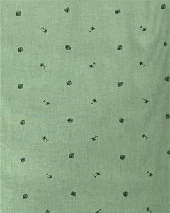 Camisa Manga Curta Viscolinho Mini Coqueiros e Folhas Verão