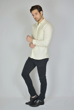 Camisa Tradicional Manga Longa com Bolso - 100% Algodão na internet