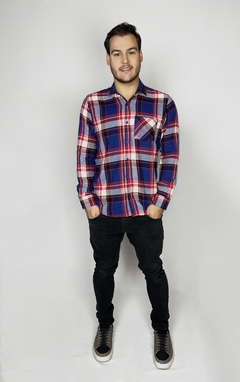Camisa Xadrez Manga Longa Flanela 100% Algodão com 1 Bolso - comprar online