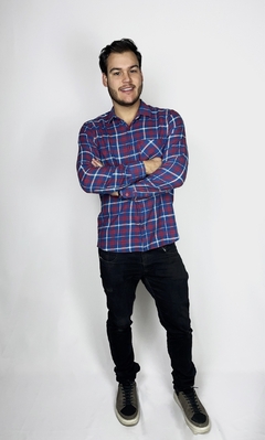 Camisa Xadrez Manga Longa Flanela 100% Algodão com 1 Bolso na internet