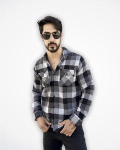 Camisa Manga Longa Flanela com 2 Bolsos - Tecido Misto - comprar online