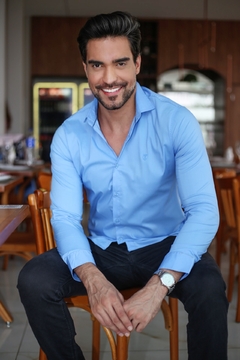 Camisa Social Clássica Slim - Tecido Misto - Anti Amassados - loja online