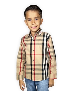 Camisa Trajanos Infantil Xadrez Preto e Vermelho - Pai e Filho