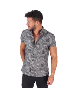 Camisa Manga Curta Trajano's Estampa Folhas "Bordadas" Verão - comprar online