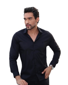Camisa Social Clássica Slim - Tecido Misto - Anti Amassados