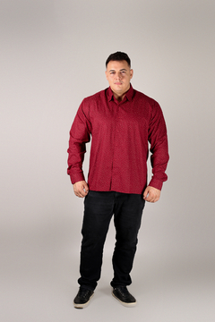 Camisa Plus Size Grande 100%Algodão Microestampa geométrica - Trajano's